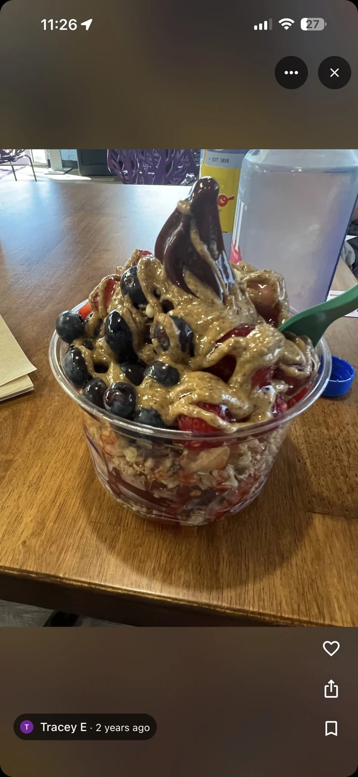 Açaí bowl, photographed by Tracey E.