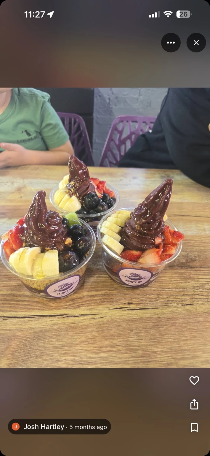 Three açaí bowls, photographed by Josh H.