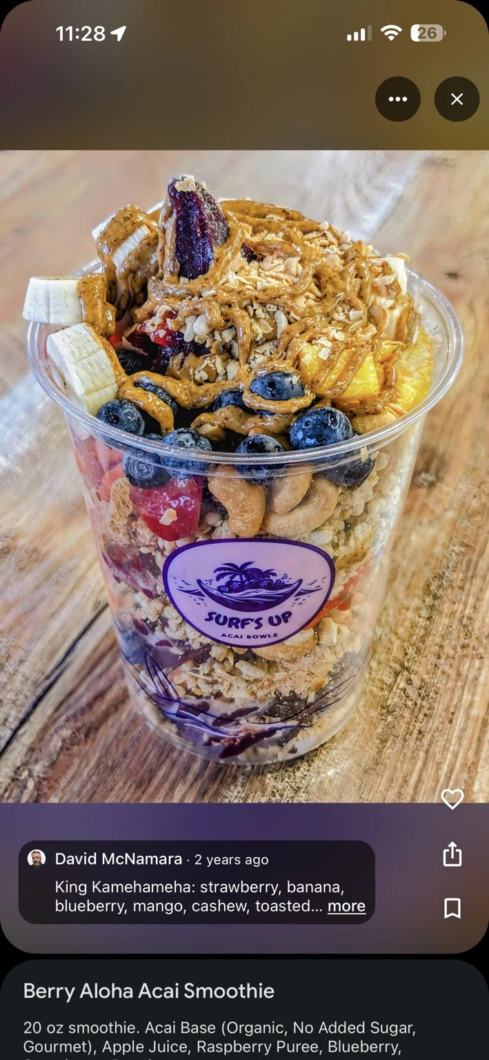 Açaí bowl, photographed by David M.