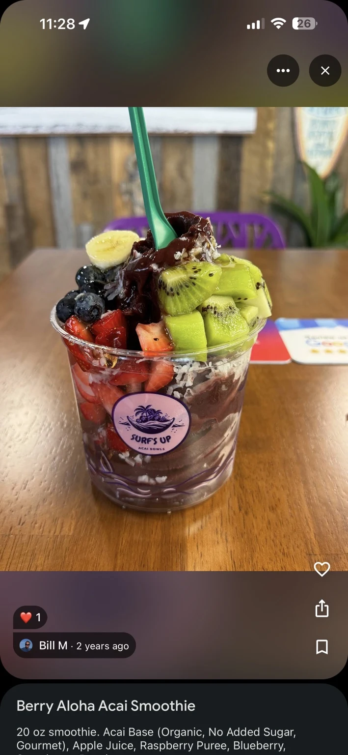 Açaí bowl, photographed by Bill M.