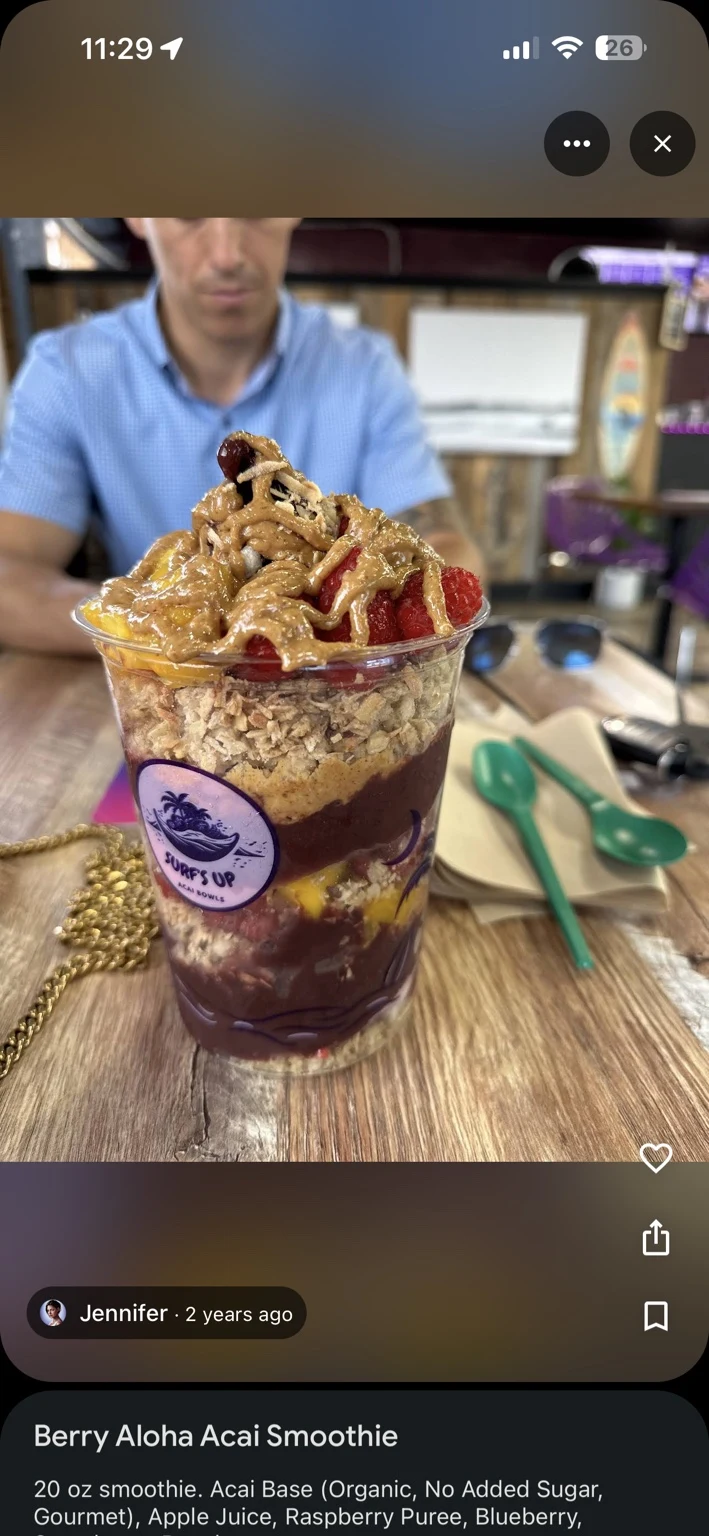 Açaí bowl photographed by Jennifer