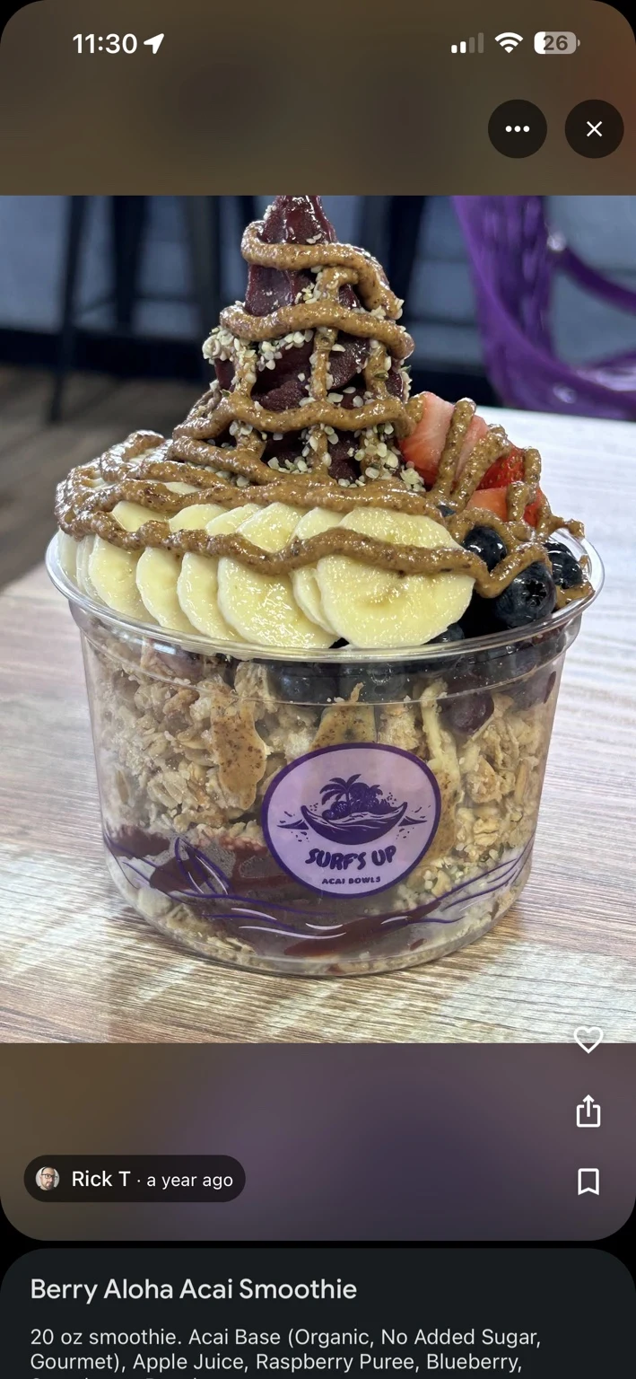 Açaí bowl photographed by Rick T.