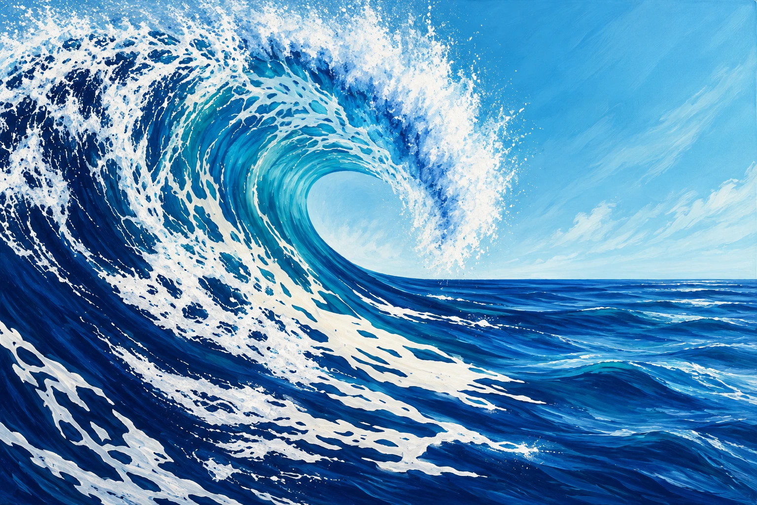 Lexington’s blue ocean wave mural